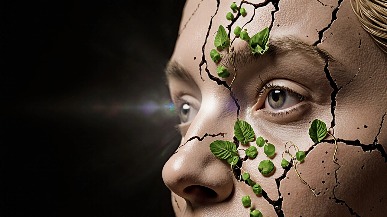 Přetlumená pleť obnovována jemnými vlákny hydratace a přírodních látek.