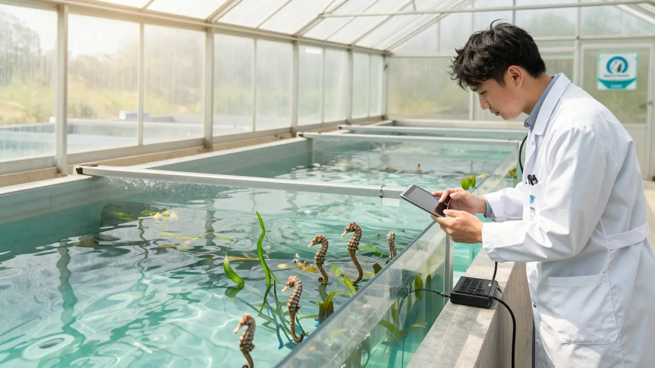 Udržitelná akvakultura mořských koníků v evropském zařízení