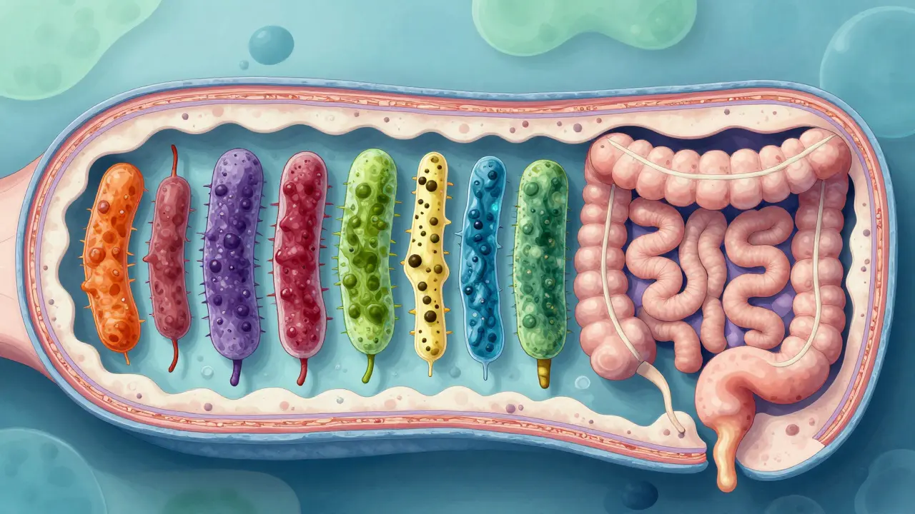 Různé kmeny laktobacilů v střevě.