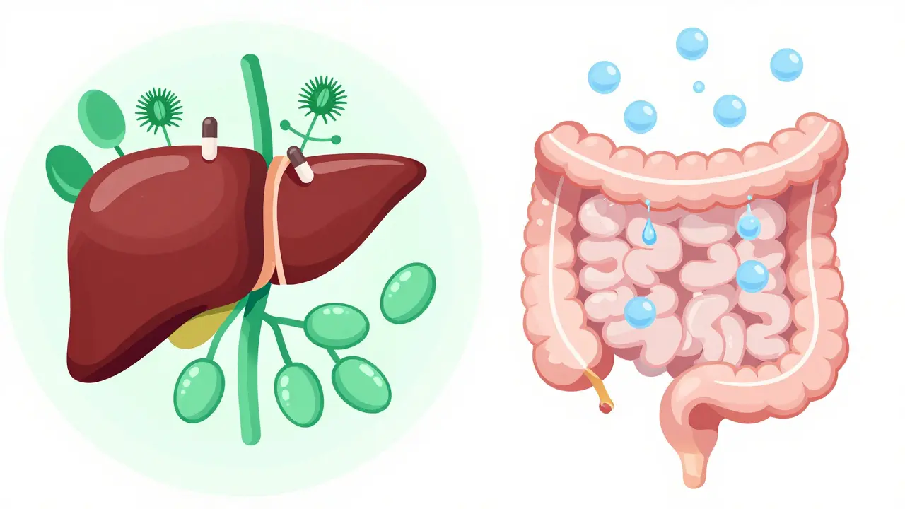 Ilustrace detoxikace jater a hydratace těla