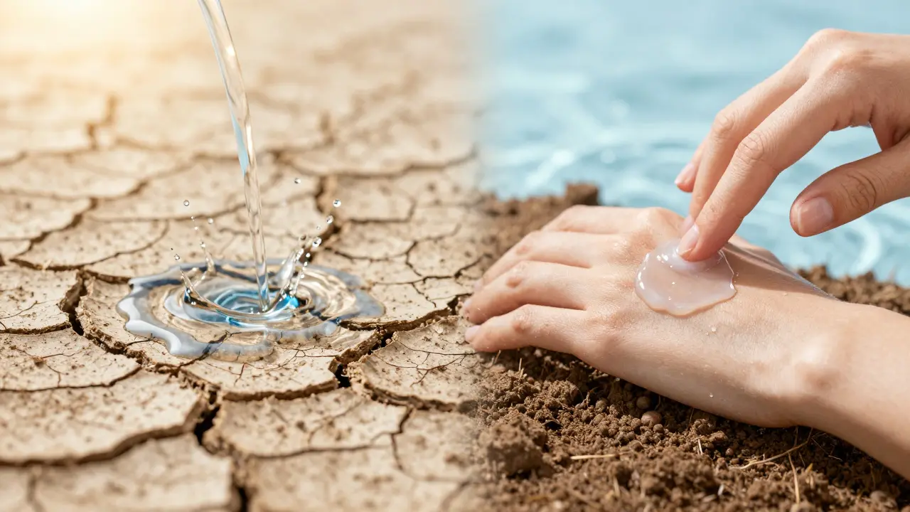 Koncept správné aplikace krému pro uzamčení hydratace v pleti