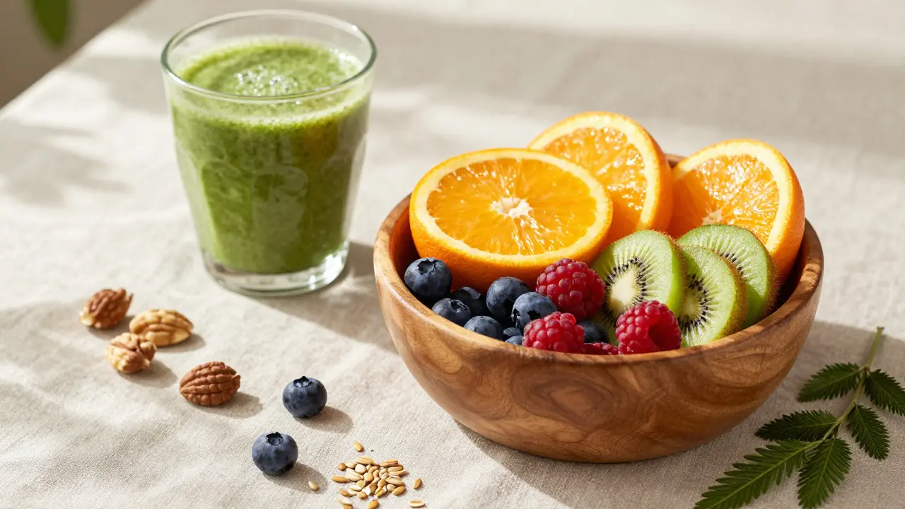 Čerstvé ovoce a zelenina jako zdroje vitamínů pro kolagen