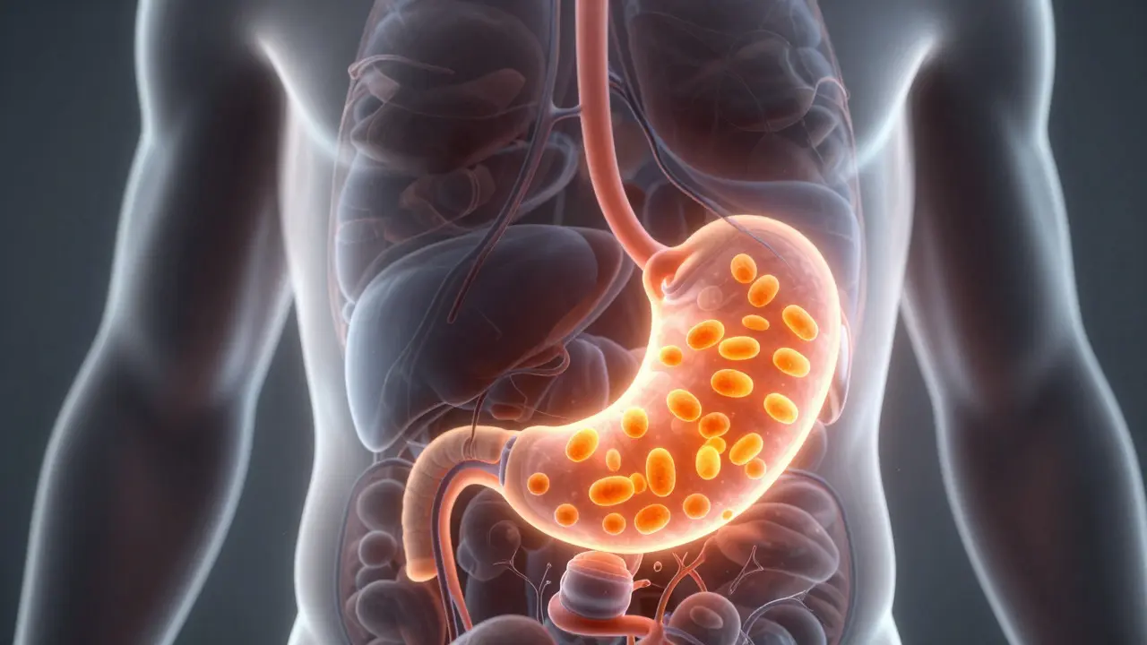 Konceptuální ilustrace vstřebávání vitamínu C do krevního oběhu v těle