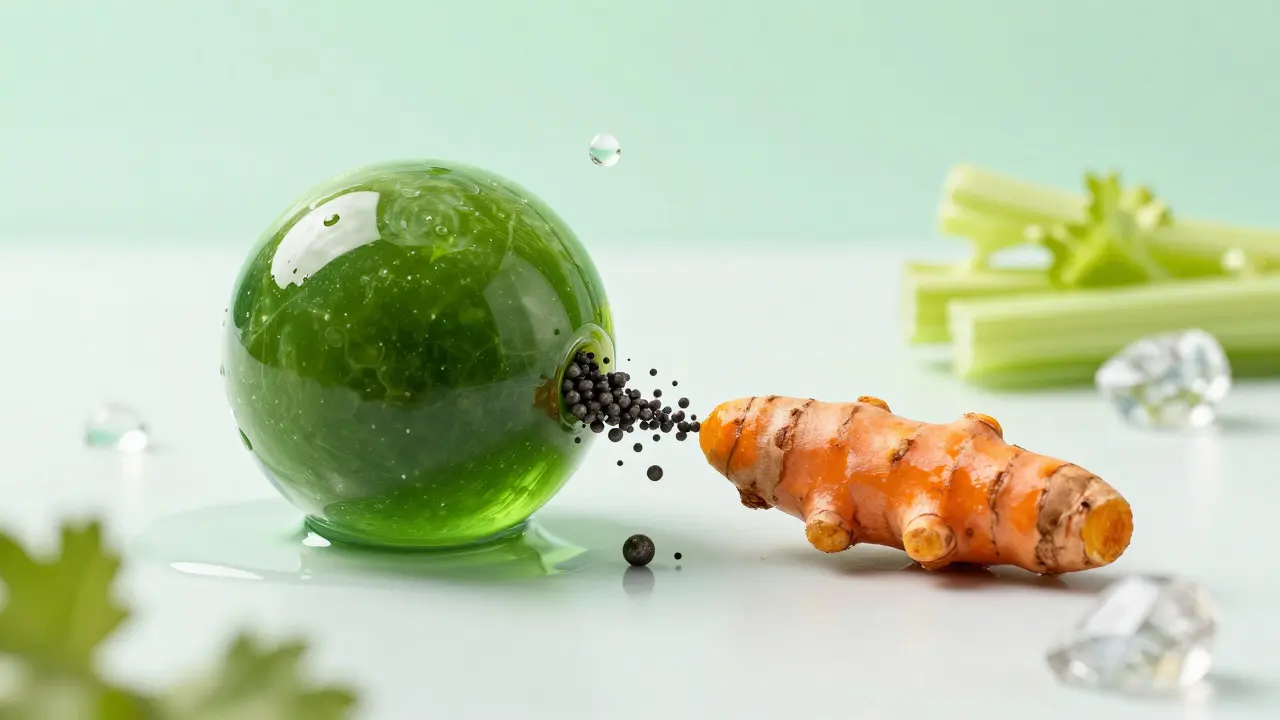 Přirozená detoxikace pomocí chlorelly, kurkumy a vody