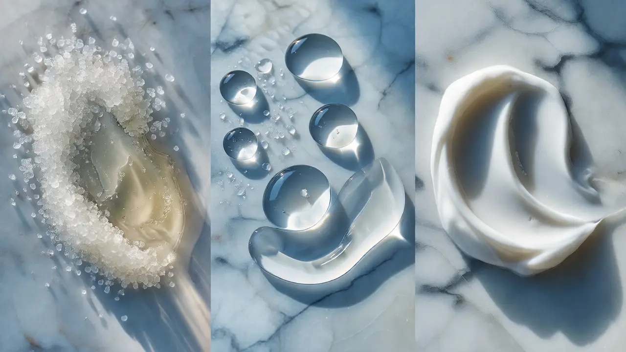 Tři typy peelingu: hrubý scrub, chemická séra a enzymatická maska
